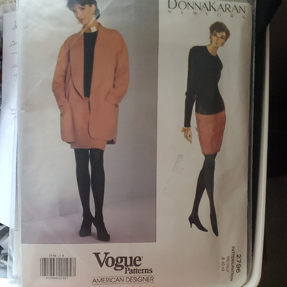 2 Classic 90's Donna Karan Uncut Patterns Multi Size 8 10 12